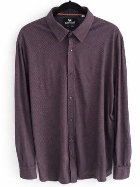 Buttercloth Burgundy Dress Shirt Mens 3XL Button Up Soft Stretch